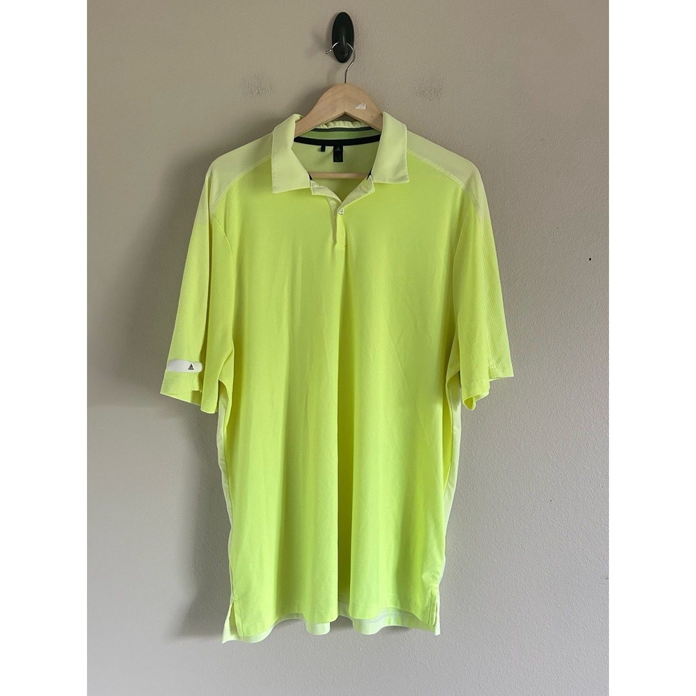 ADIDAS GOLF Men's SPORT Polo Shirt Solar Yellow Sz XL V-2